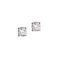 Pink Gold Moissanite Cushion Stud
