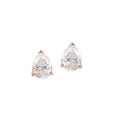 Pink Gold Moissanite Pear Stud