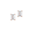 Pink Gold Moissanite Emerald Cut Stud