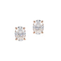Pink Gold Moissanite Oval Stud