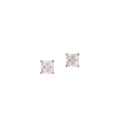 Pink Gold Moissanite Princess Cut Stud