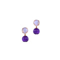 Pink Gold Opal Amethyst Round Stud