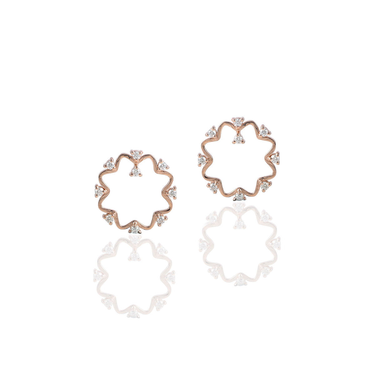 Pink Gold Moissanite Stud