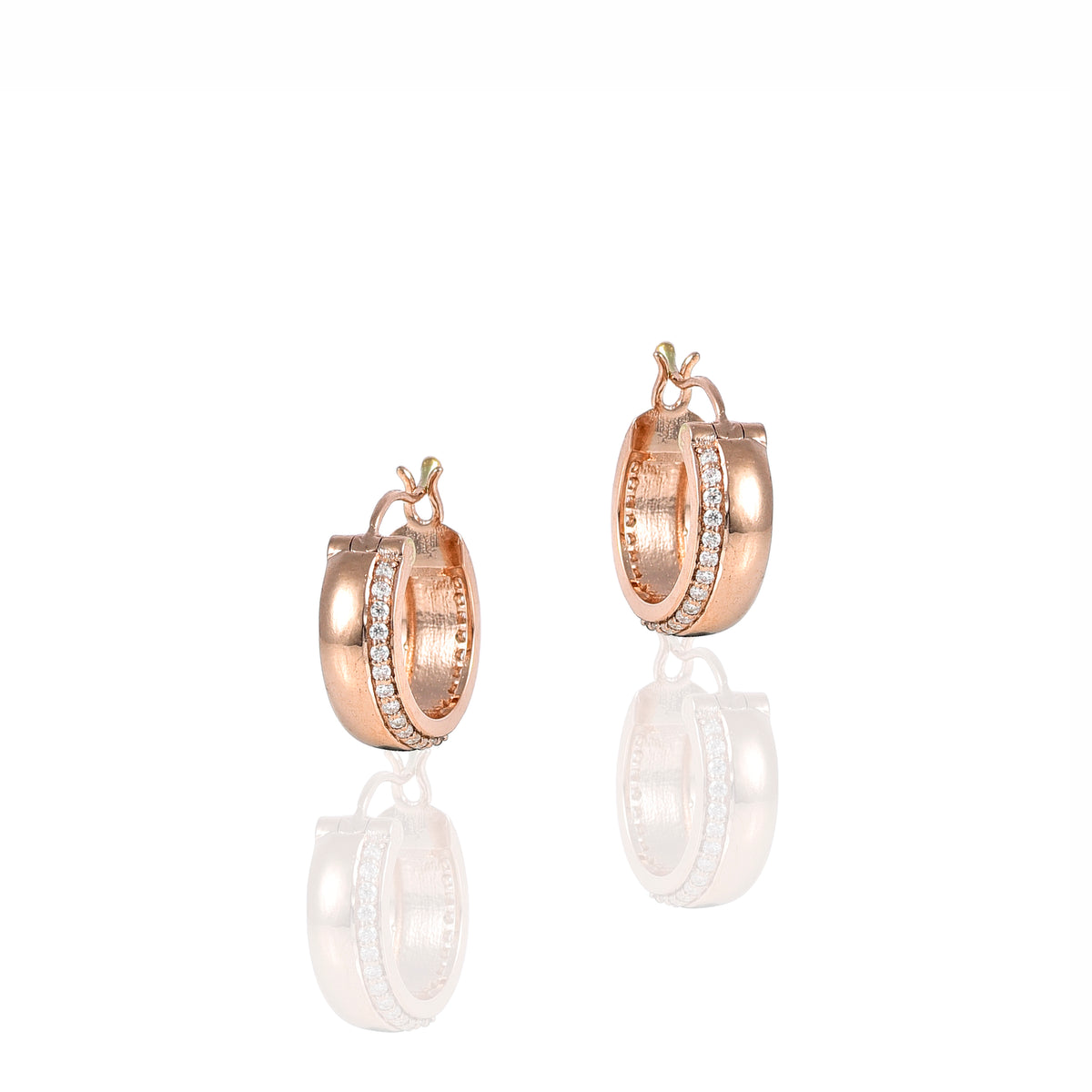 Pink Gold Moissanite Earring