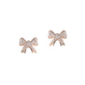 Pink Gold Moissanite Round Stud
