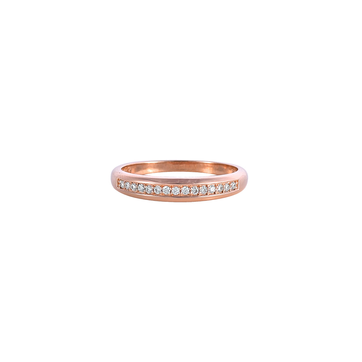 Pink Gold Mossanite Round Ring