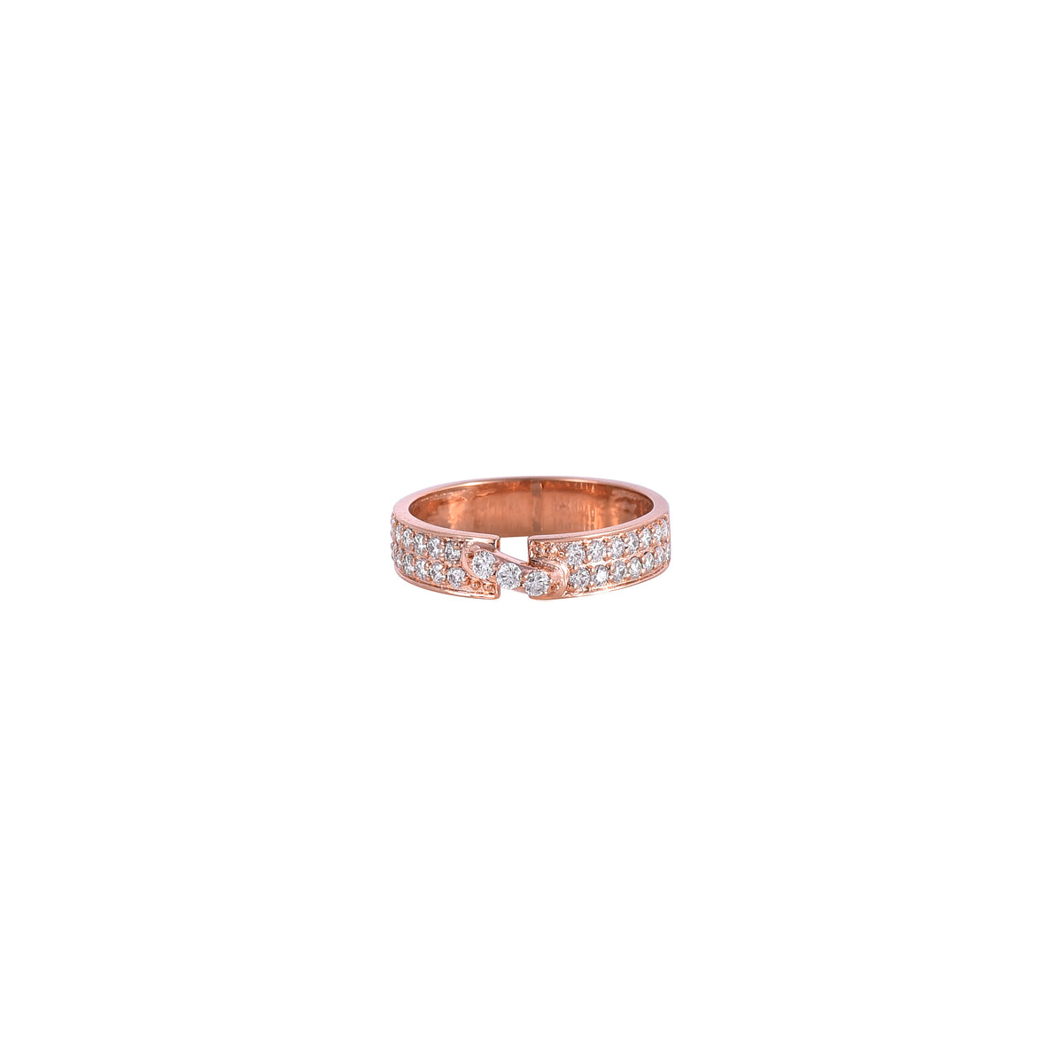 Pink Gold Mossanite Round Ring