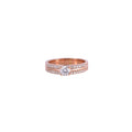 Pink Gold Solitaire Mossanite Round Ring