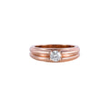 Pink Gold Mossanite Round Ring