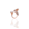 Pink Gold Mossanite Round Ring