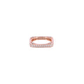 Pink Gold Mossanite Round, Square Ring