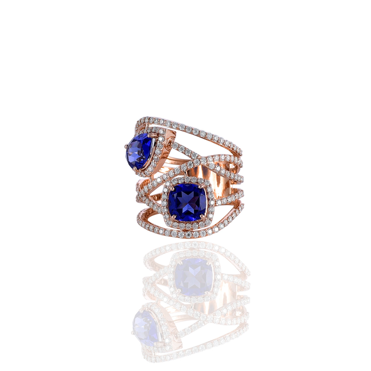 Mossanite Tanzanite Ring