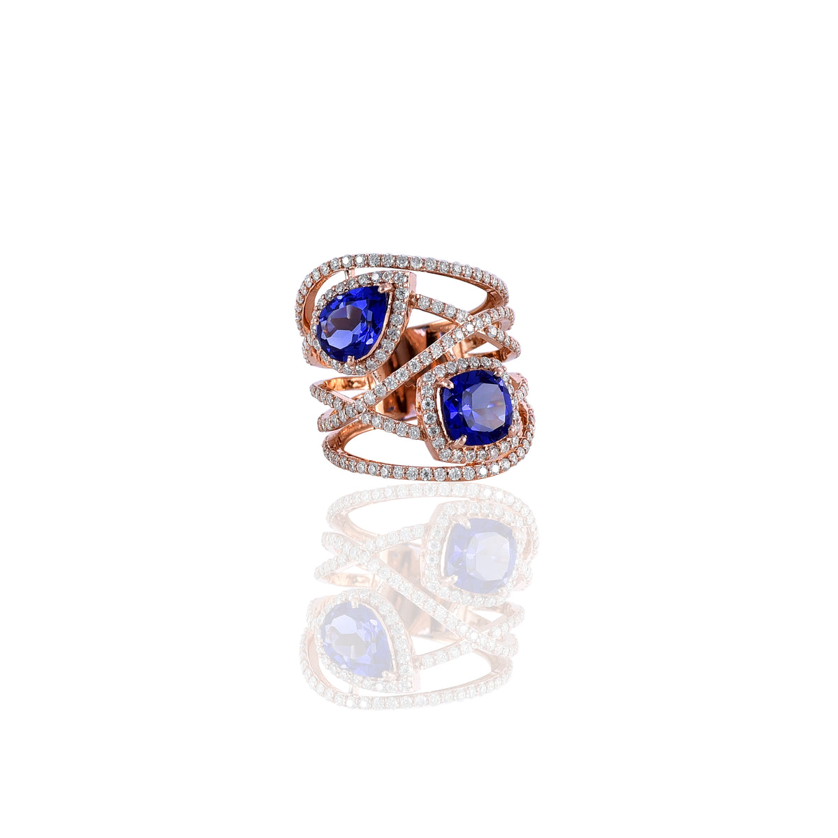 Mossanite Tanzanite Ring